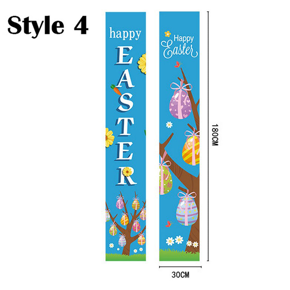 1 Pair of Happy Easter Banner Easter Porch Sign Door Decoration Easter Decoration