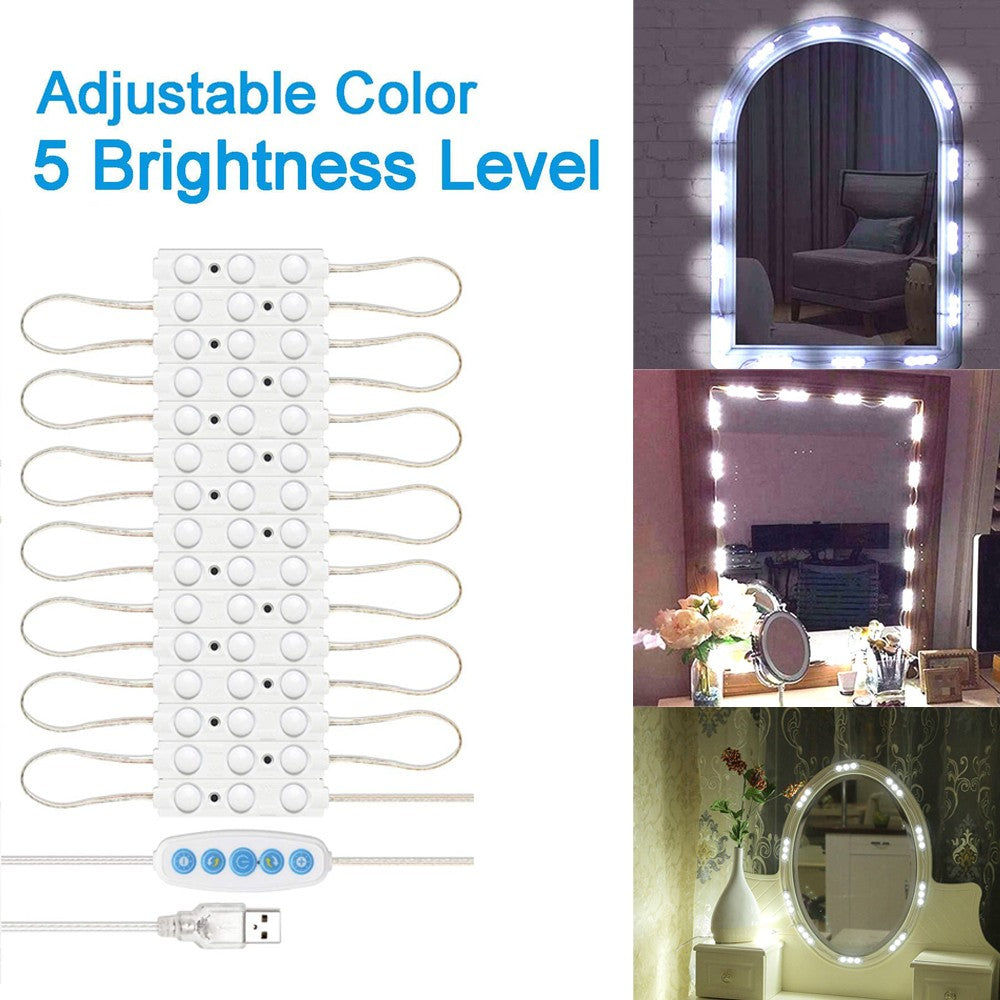 LED Vanity Mirror Make Up Lights Dimmable Strip Lights Adjustable 5 Brightness Level Lamp Under Cabinet Light Kitchen Closet Night Light