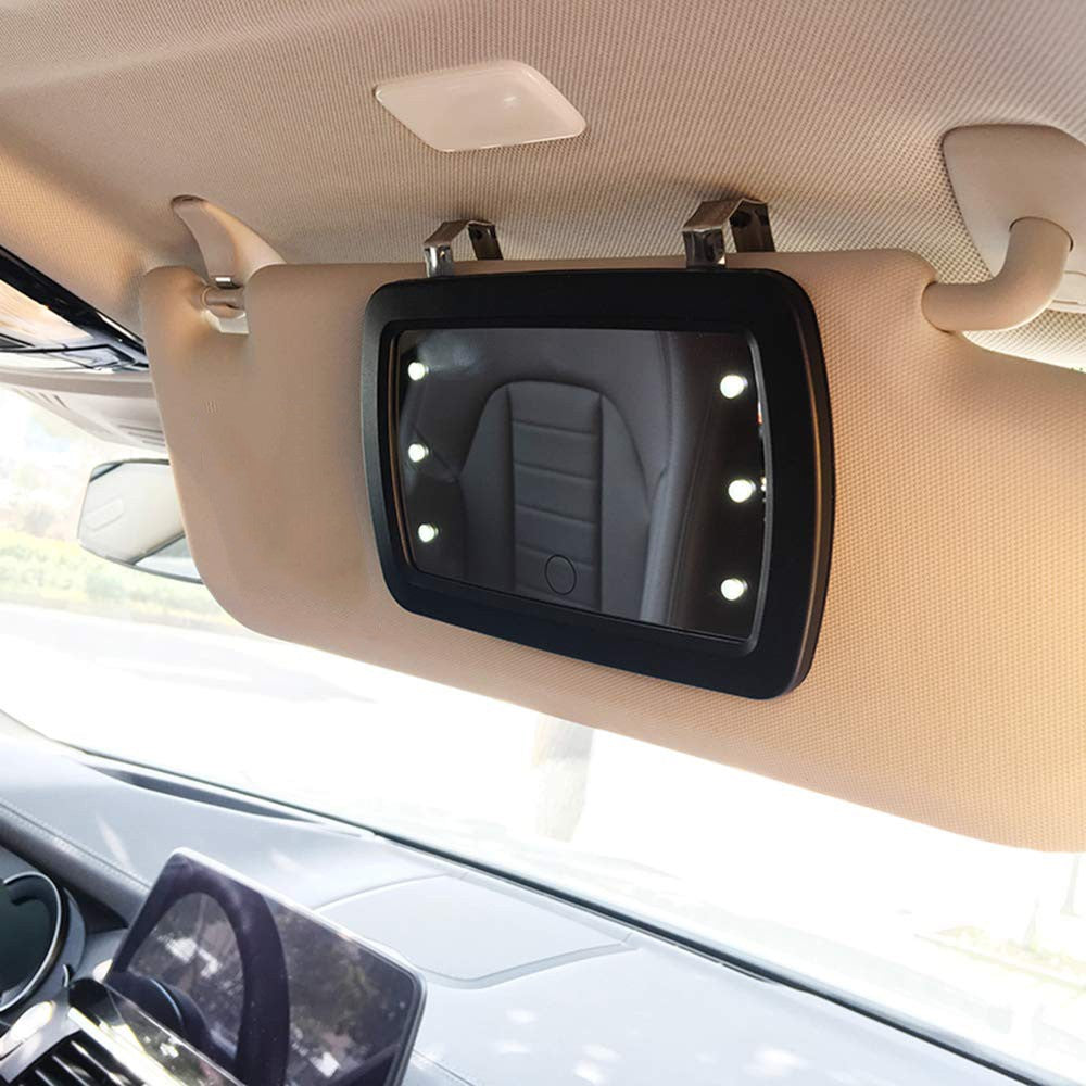 Car Sun Visor Mirror Touchscreen Makeup Mirror with 6 LED Lights