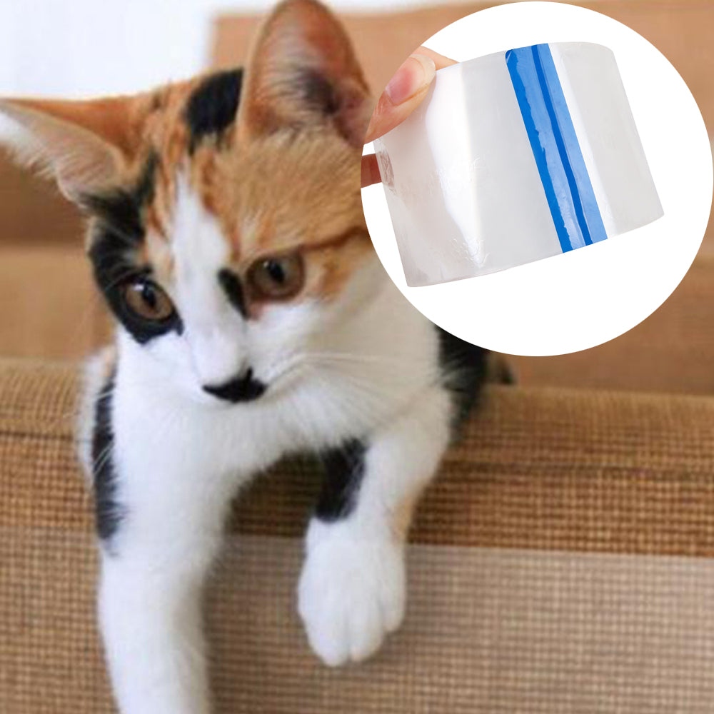 5M x 6.35CM Cat Anti Scratch Tape Furniture Protectors Couch Tape Door Tape Cat Scratch Tape Roll