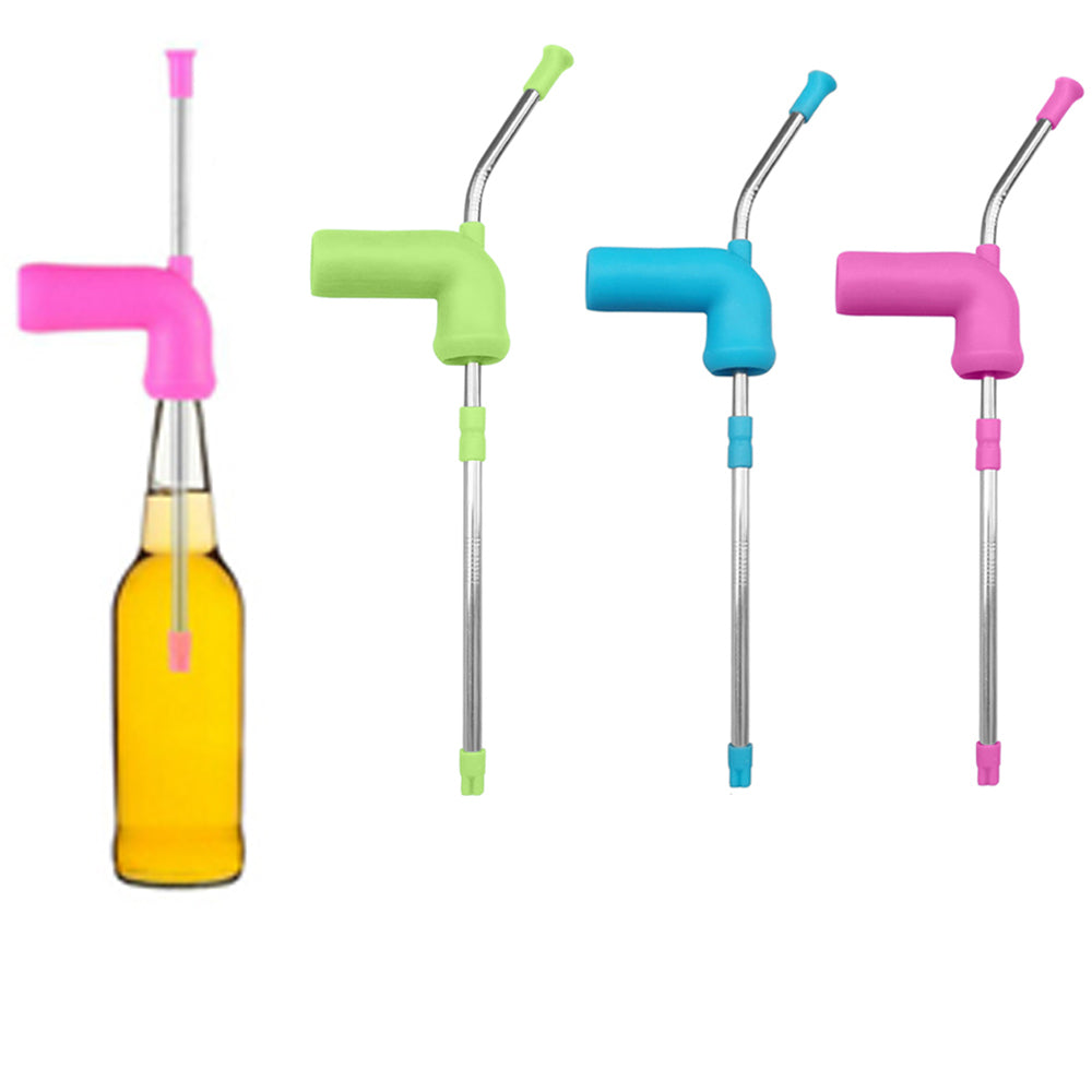 3X Beer Snorkel Alcohol Drinking Straw Portable Beer Dispenser Bar Drinking Snorkel Party Drinking Tool