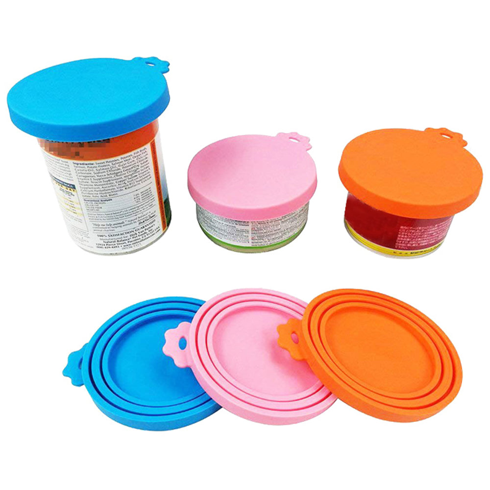 4Pcs 3 in 1 Universal Silicone Food Can Lids