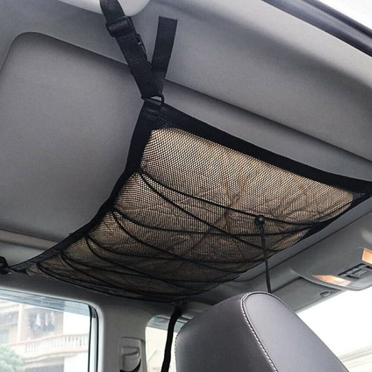 90x65CM Car Roof Ceiling Net Zipped Storage Bag with Adjustable Strap