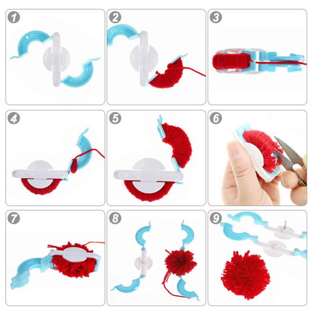 8Pcs Pompom Maker Fluff Ball Weaver DIY Craft Wool Yarn Knitting Tool