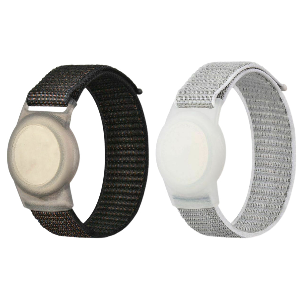 2Pcs 170mm Wristband Strap Tracker Protective Case for Airtag Black Light Grey