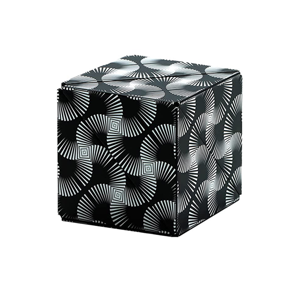 3D Magic Cube Puzzle Shape Shifting Box Black and White Pattern