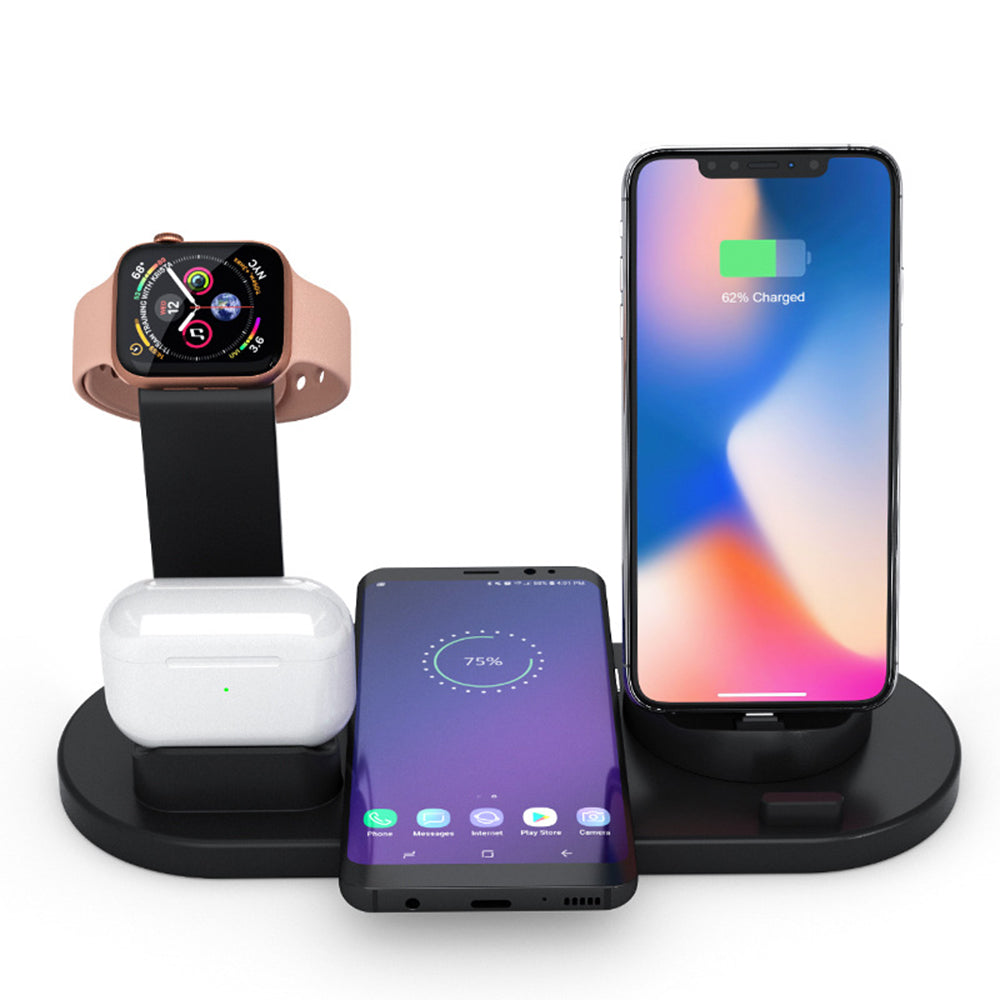 3 in 1 Wireless Charging Station for Apple iPhone Watch Headphone Black