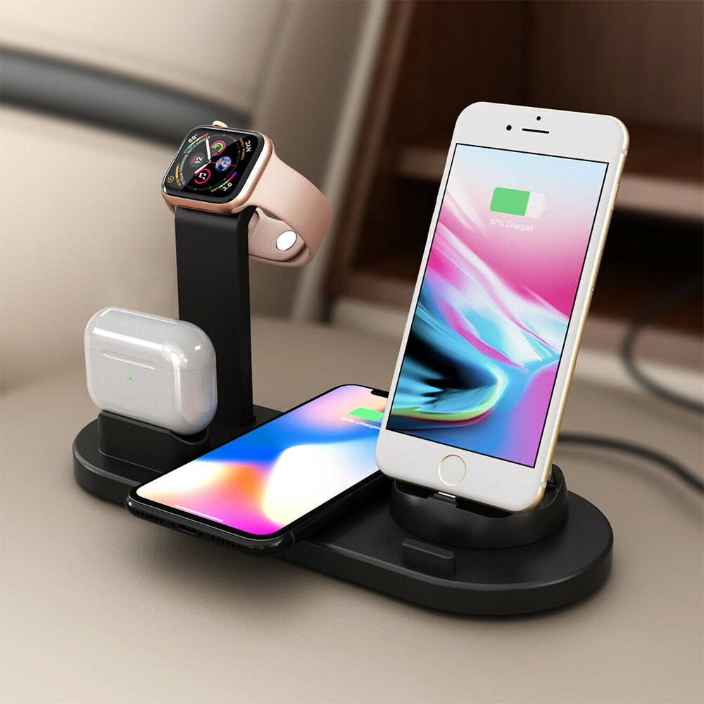 3 in 1 Wireless Charging Station for Apple iPhone Watch Headphone Black