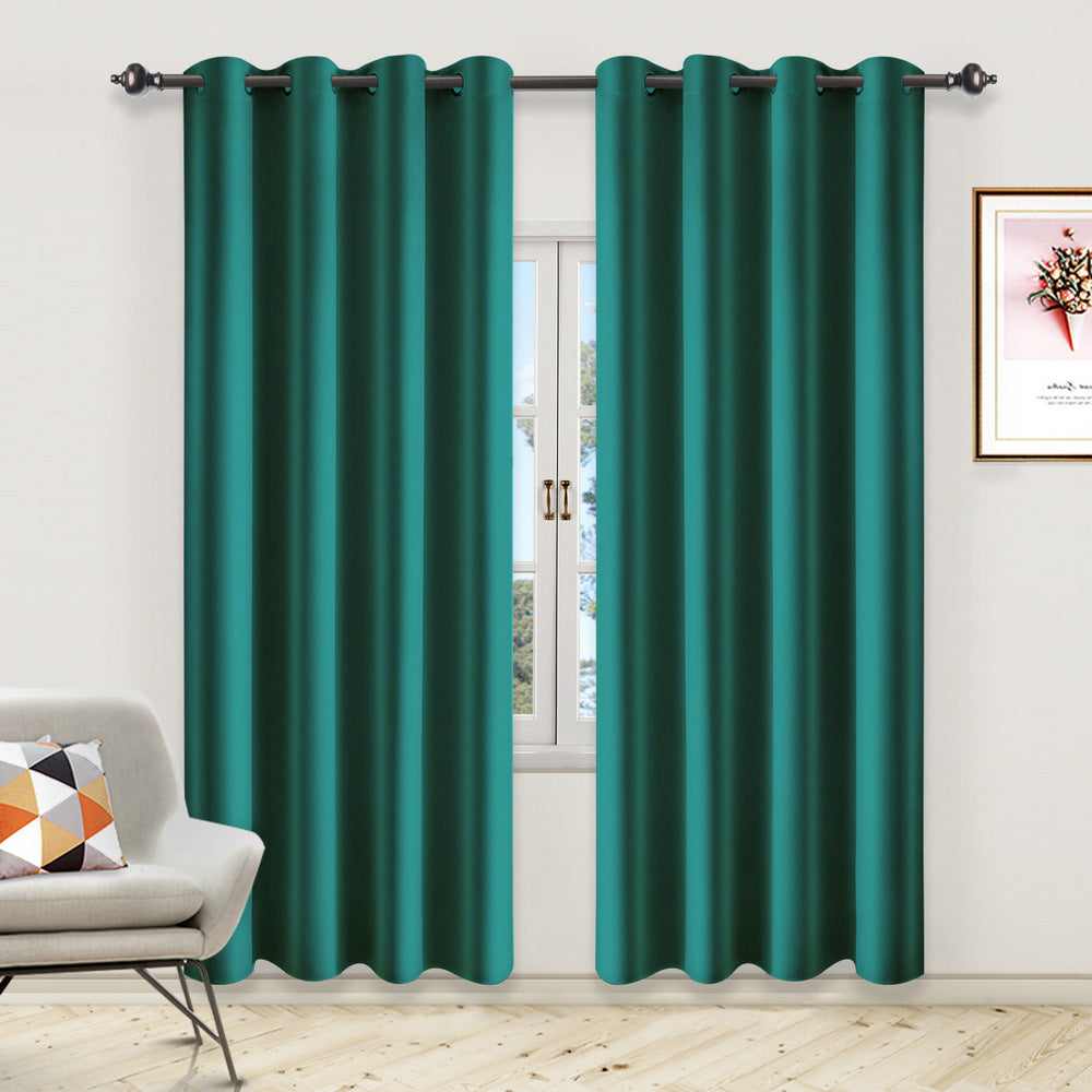 1 Pair Satin Blackout Curtain Green Small