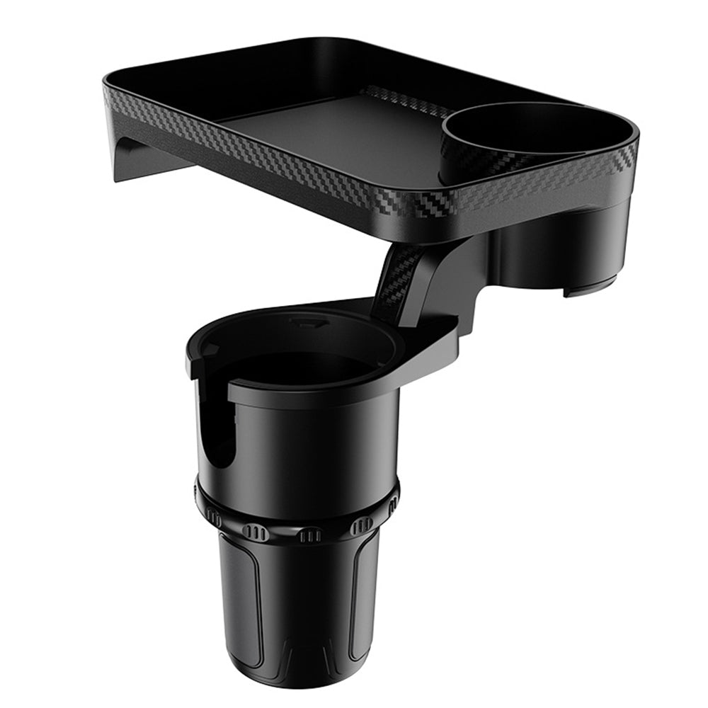 360 Rotating Car Cup Holder Expander with Attachable Tray