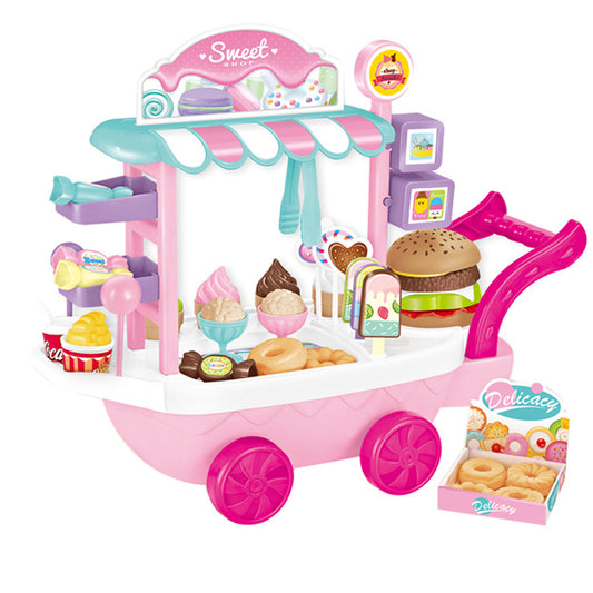 Mini Dessert Ice Cream Cart Toy Set Kids Pretend Toys Set