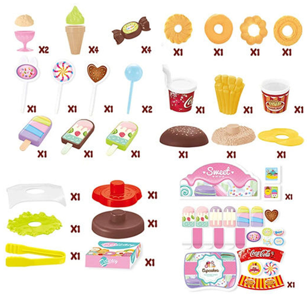 Mini Dessert Ice Cream Cart Toy Set Kids Pretend Toys Set