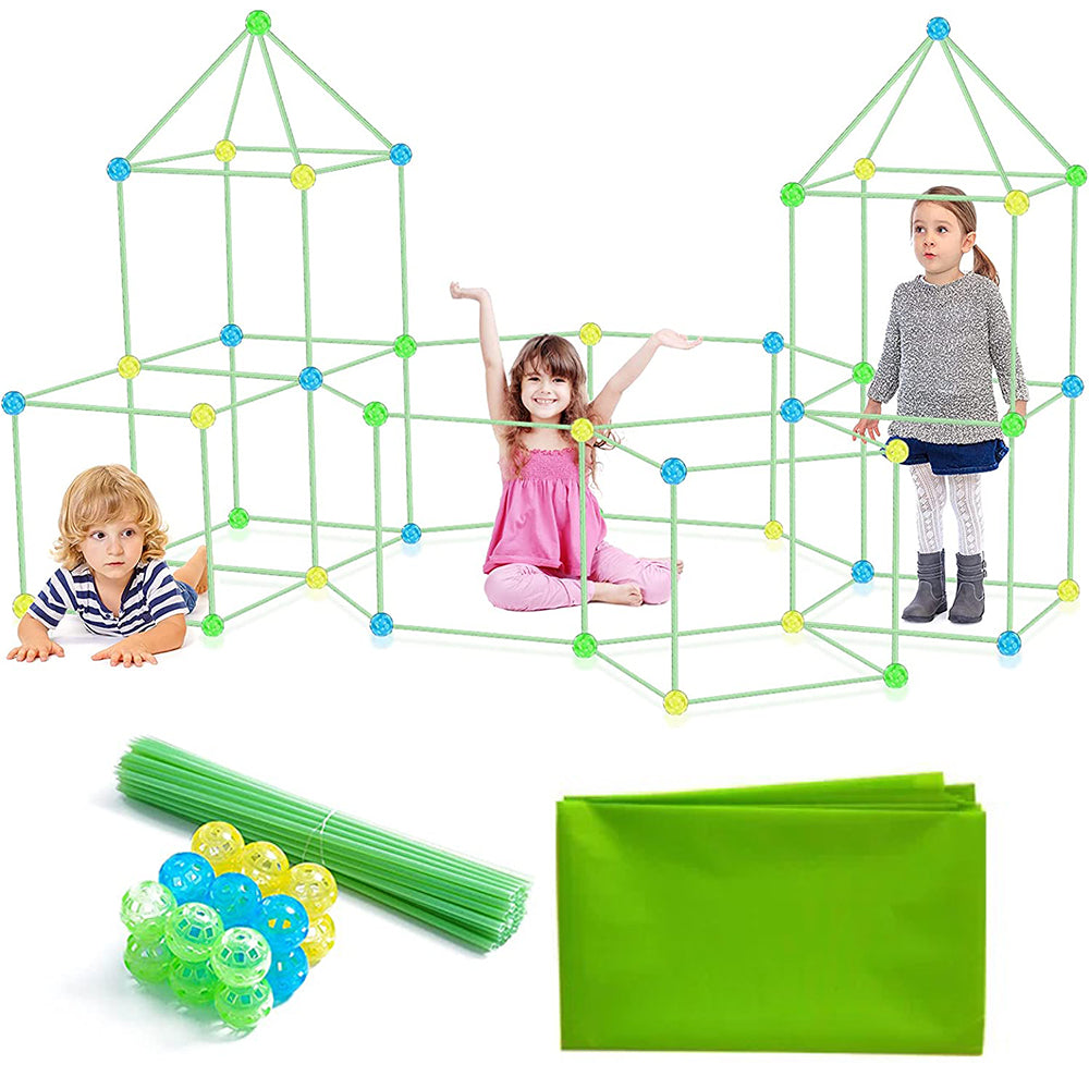 Set of 87Pcs DIY Kids Tent Fort Building Toy Kit