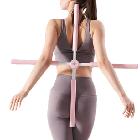 Pilates Yoga Stretching Stick Posture Corrector Stick Back Straightener Pink