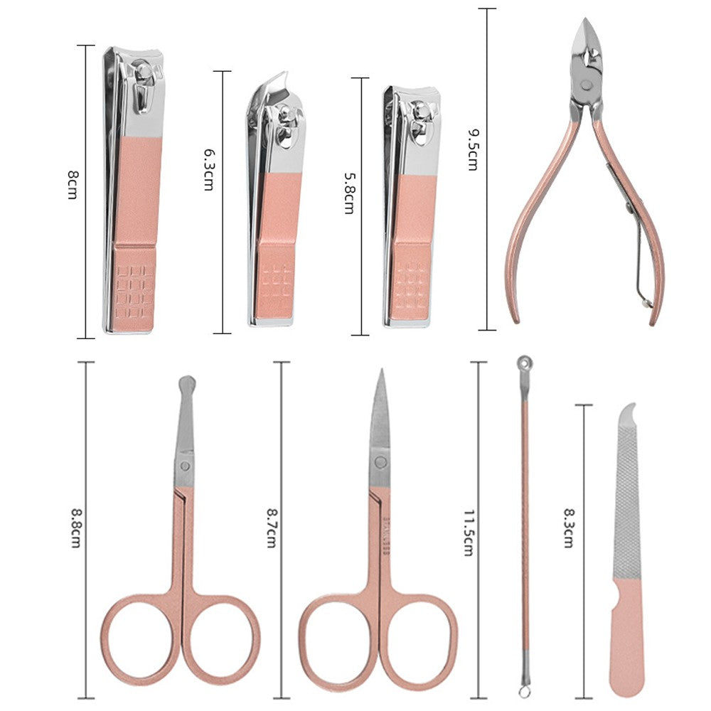 18Pcs Manicure Pedicure Kit Stainless Steel Pedicure Grooming Clippers Tools