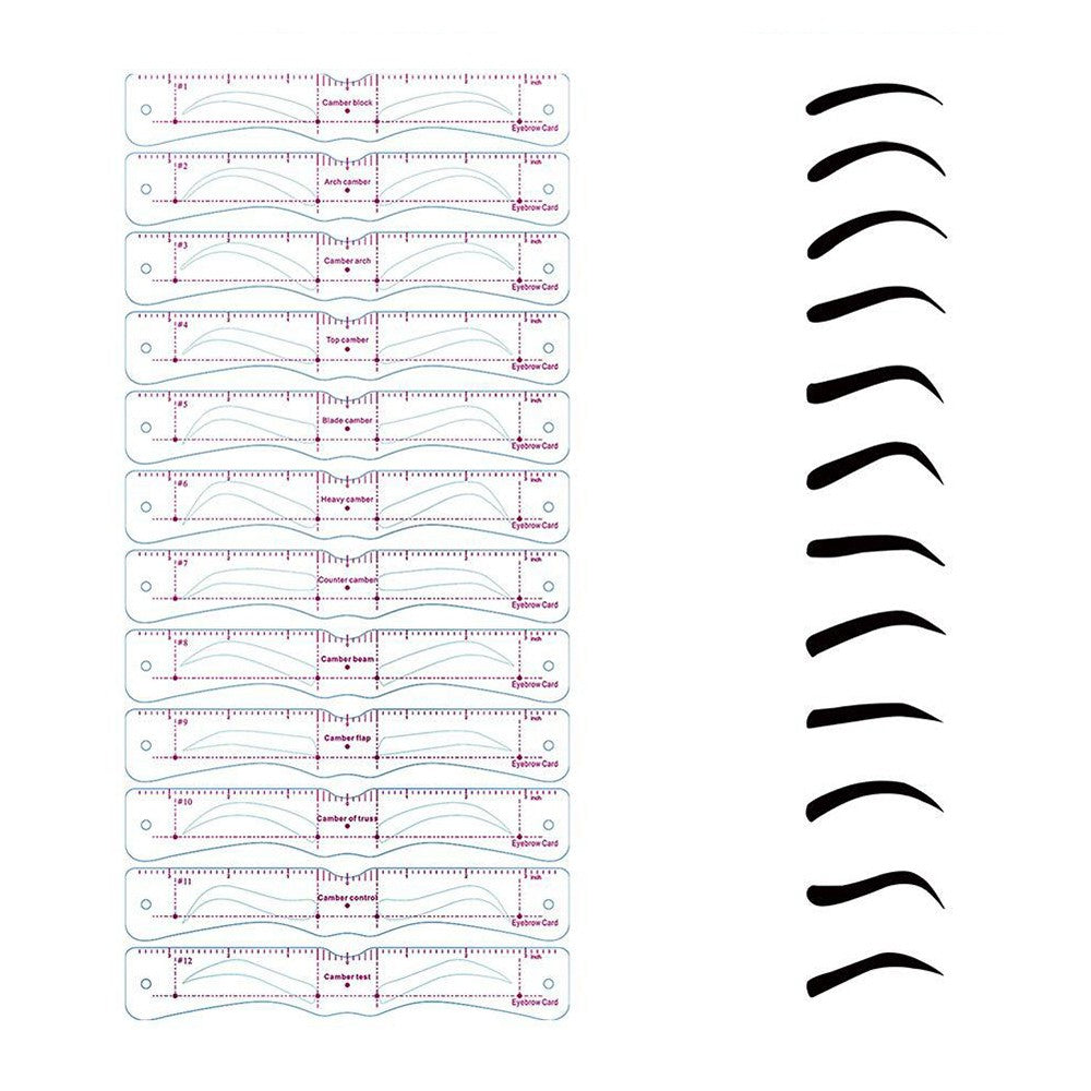 1 Set of 14Pcs Eyebrow Stencils Eyebrow Shaper Template Tool Kit