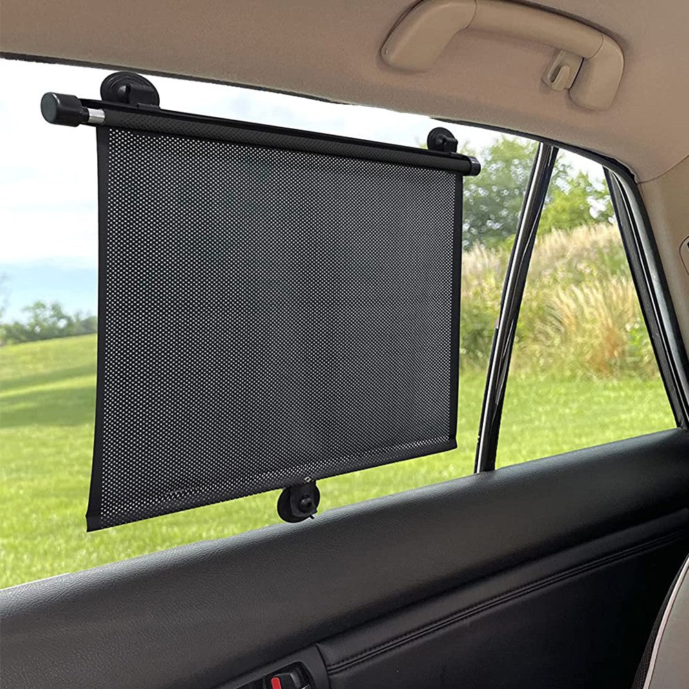 Pair of Car Side Window Sun Shade Cover Car Roller Blind with Suction Cups