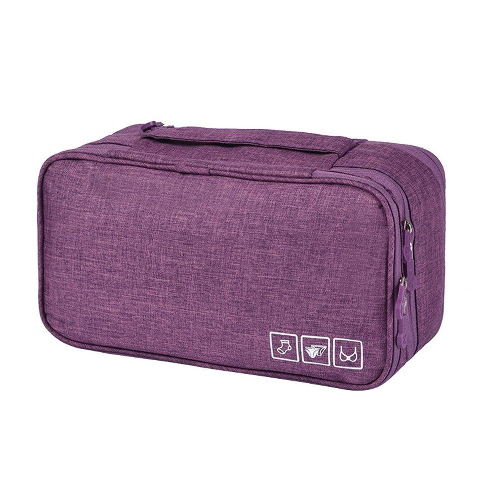 1 X Purple Portable Travel Underwear Bra Storage Bag Water Resistant Toiletry Bag Lingerie Socks Accessories Organizers