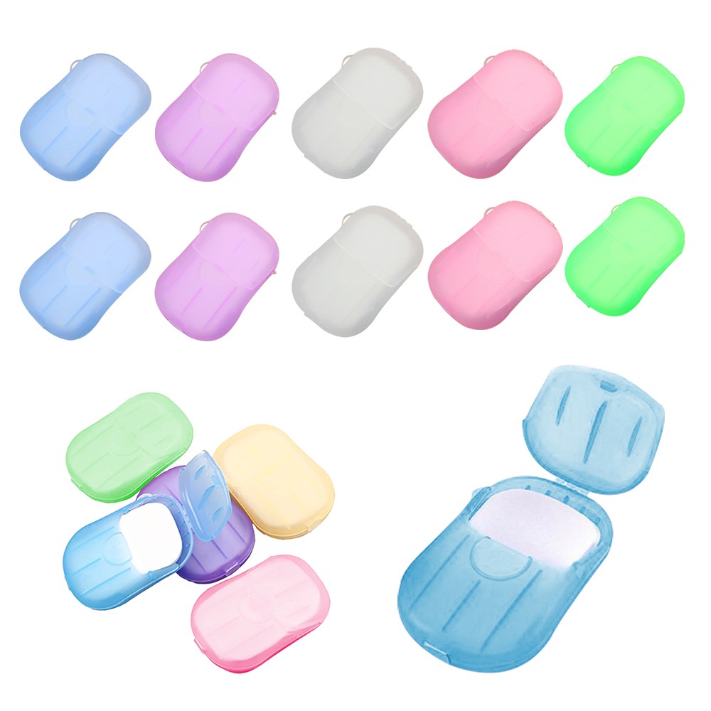 10 Boxes Disposable Soap Paper Sheets Travel Portable Washing Slice Sheets Hand Washing Foaming Paper Soap