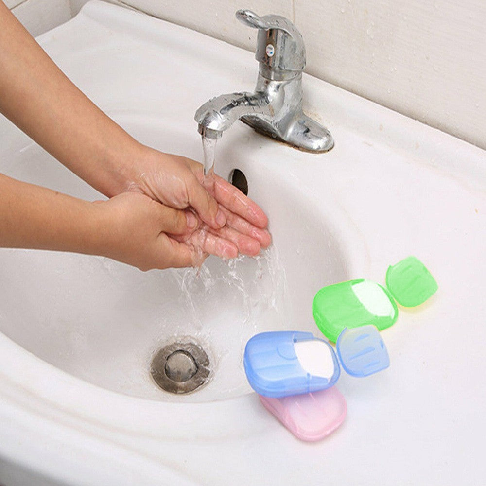 10 Boxes Disposable Soap Paper Sheets Travel Portable Washing Slice Sheets Hand Washing Foaming Paper Soap