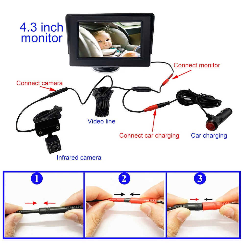 720P HD Child Safety Camera Car Seat Rear Mirror Camera Baby Monitor Monitoring Device with IR Night Vision