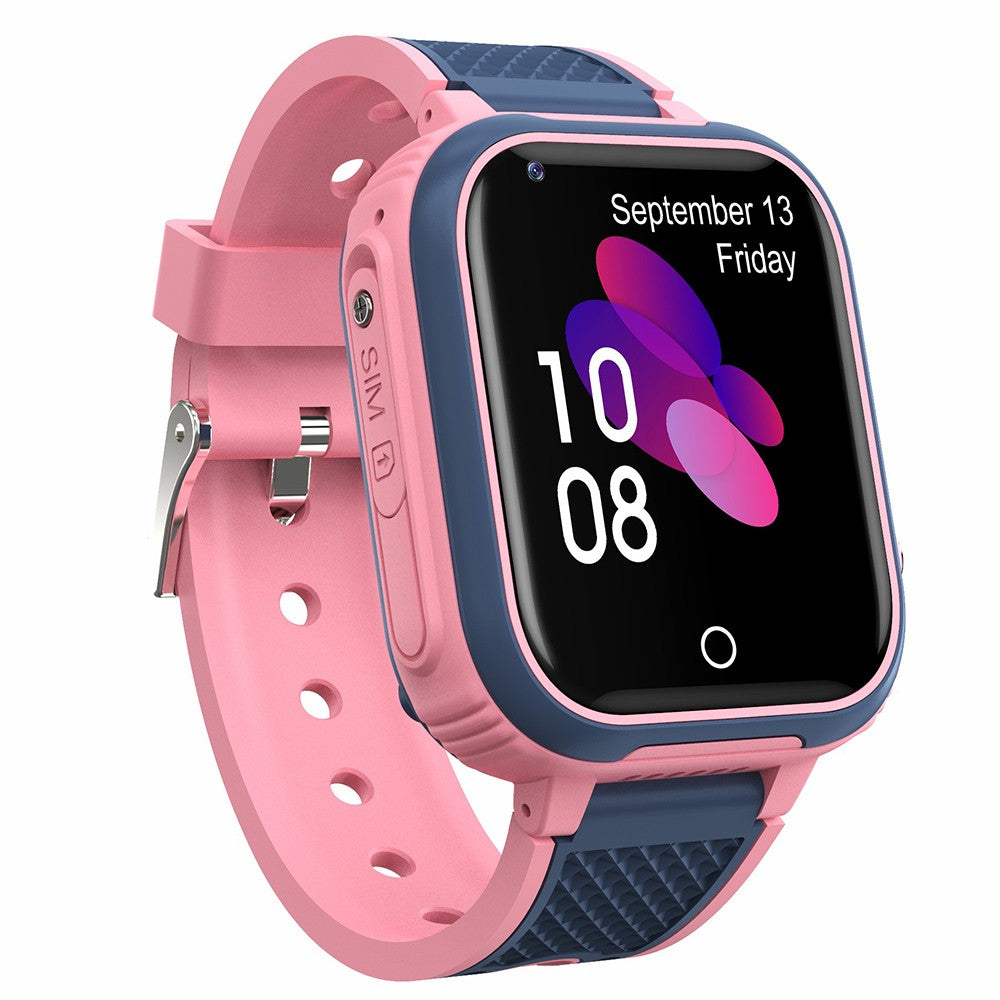 Pink 4G Kids Smart Watch Water Resistant Wifi GPS Locator Watch for Android iOS Phone