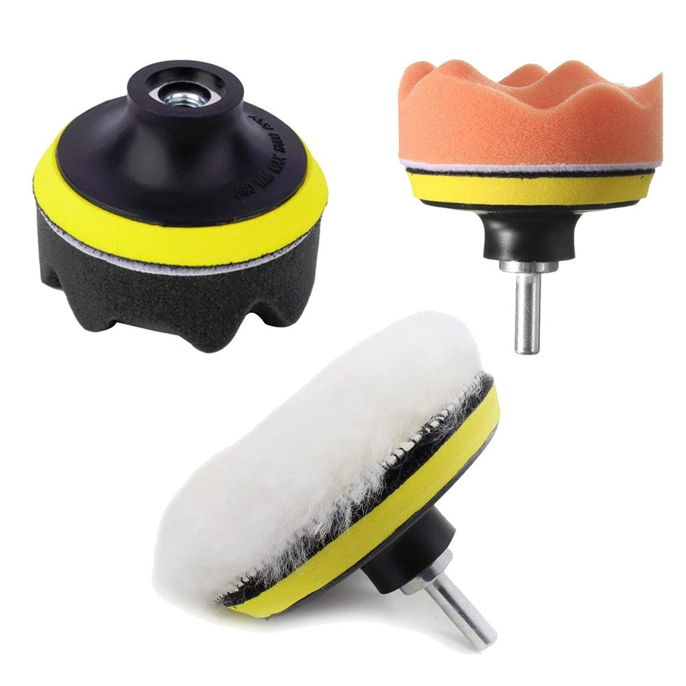 1 X 22Pcs 3 Inch Car Foam Drill Polishing Pad Set Buffing Pad Kit Polisher Attachment for Drill