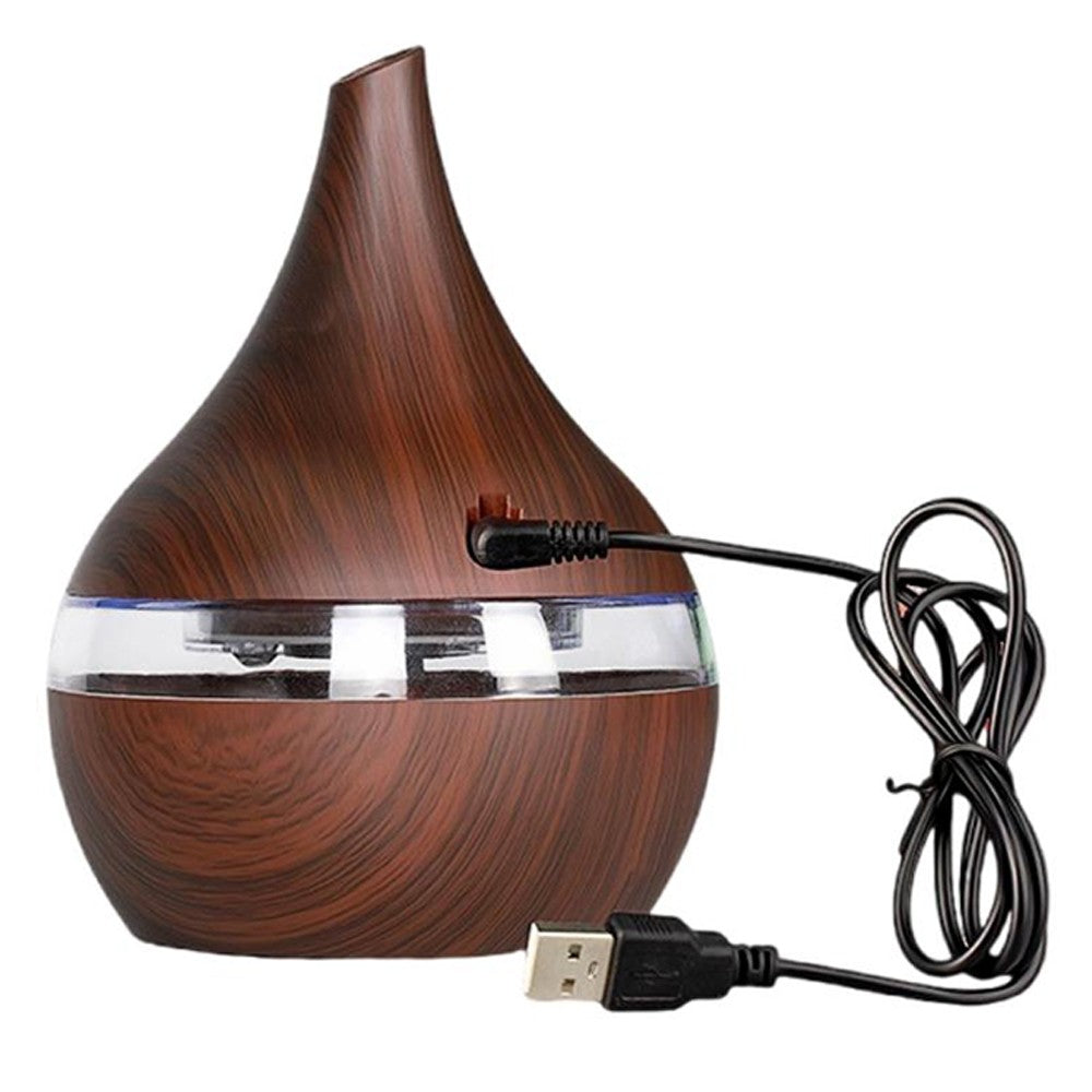 300ml Ultrasonic Essential Oil Diffuser USB Electric Humidifier Aroma Air Diffuser Aromatherapy Dark Brown