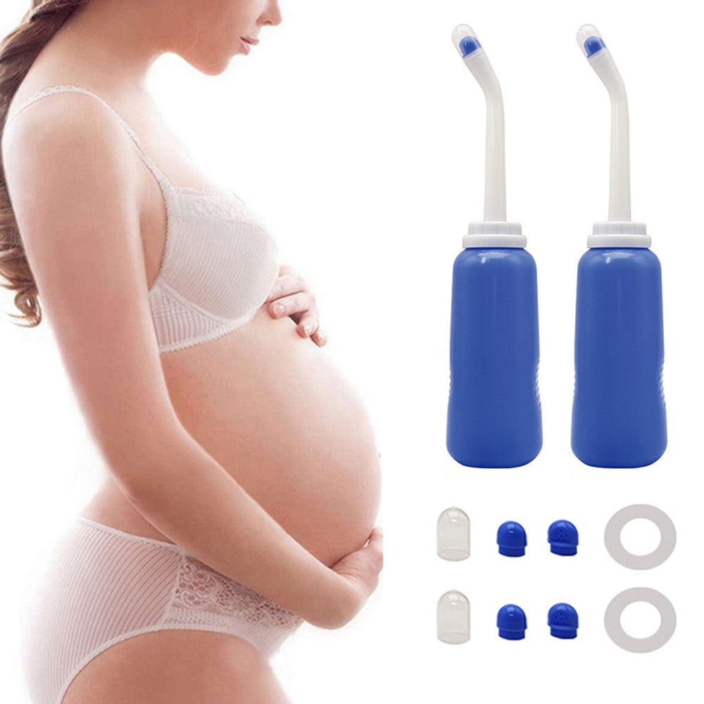 2 X 500ml Portable Handheld Bidet Sprayer Set Peri Bottle for Postpartum Perineal Care and Recovery