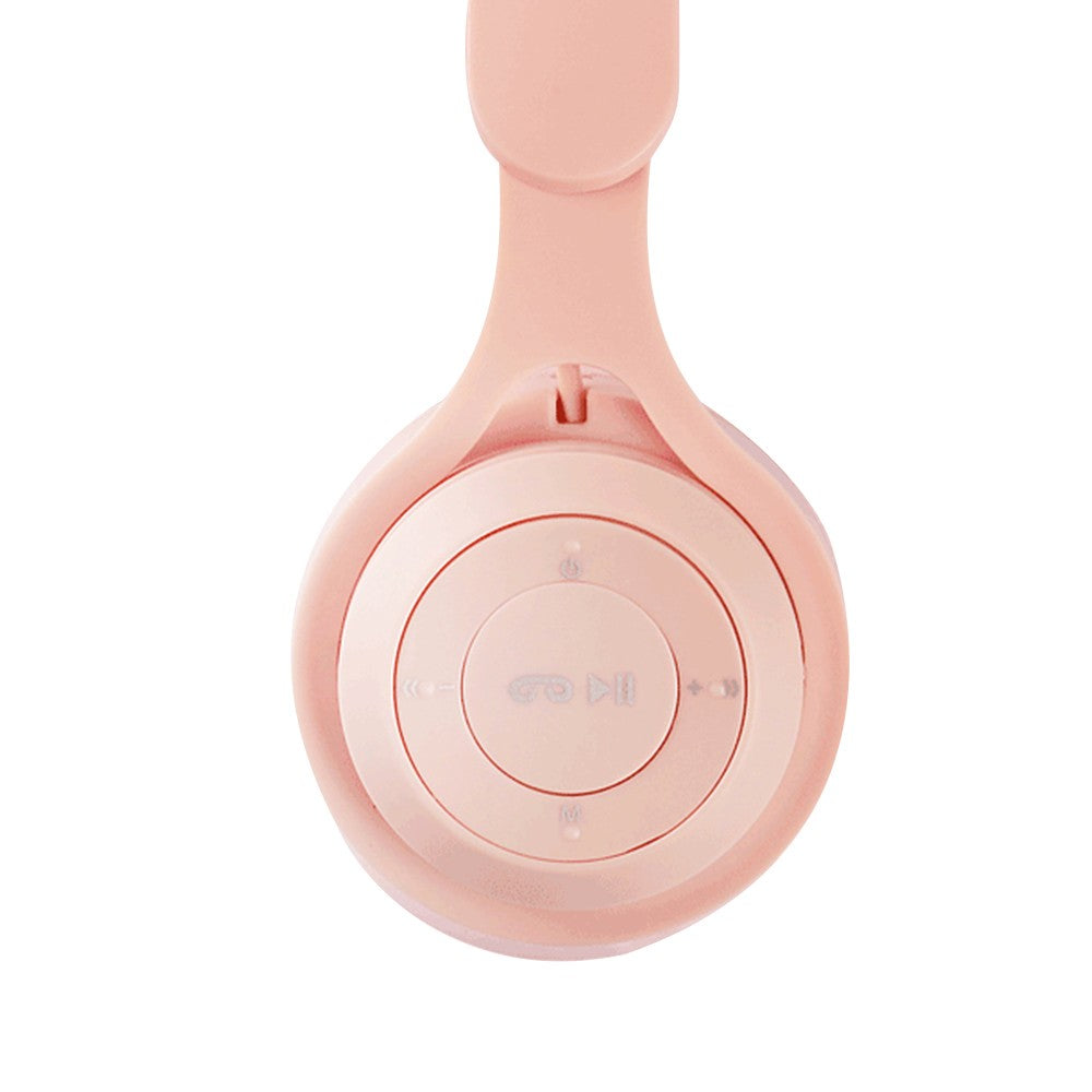 Y08 Wireless Bluetooth 5.0 Headphones with Microphone Foldable Headset Stereo Over Ear Headphone Pink