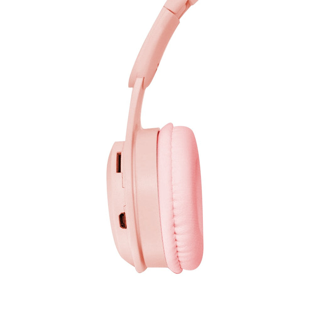 Y08 Wireless Bluetooth 5.0 Headphones with Microphone Foldable Headset Stereo Over Ear Headphone Pink