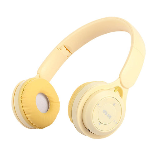 Y08 Wireless Bluetooth 5.0 Headphones with Microphone Foldable Headset Stereo Over Ear Headphone Yellow