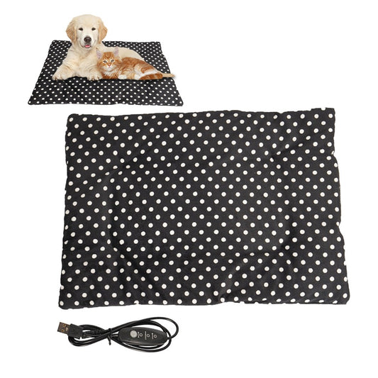 37x47cm Electric Pet Heating Pad for Dogs and Cats Warm Pet Bed Mat Pet Heated Mat Black