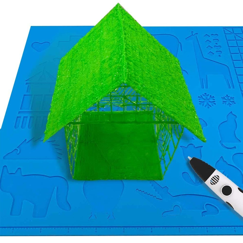 1Pc 3D Printing Pen Mat Silicone 3D Pen Drawing Template Pad with Finger Caps