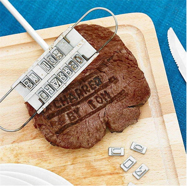 BBQ Meat Branding Iron Including Set of Letters