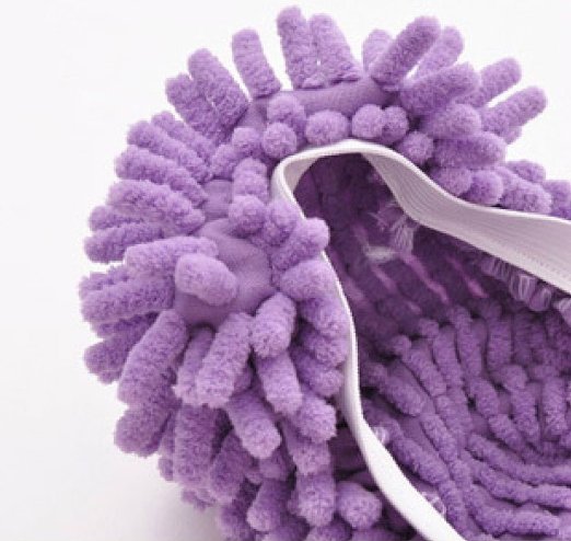 1 Pair of Multi-Function Chenille Fibre Washable Dust Mop Slippers