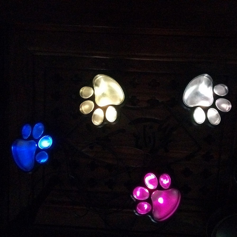 2 Pack Solar Powered Paw Print Design Garden Lights