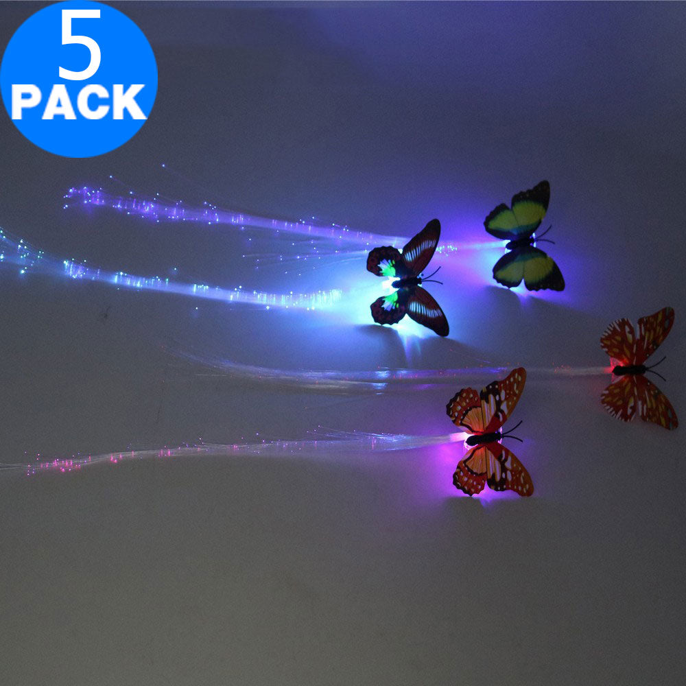 1 Pack LED Hair Colourful Lights Butterfly Flashing Hair With Random Colour