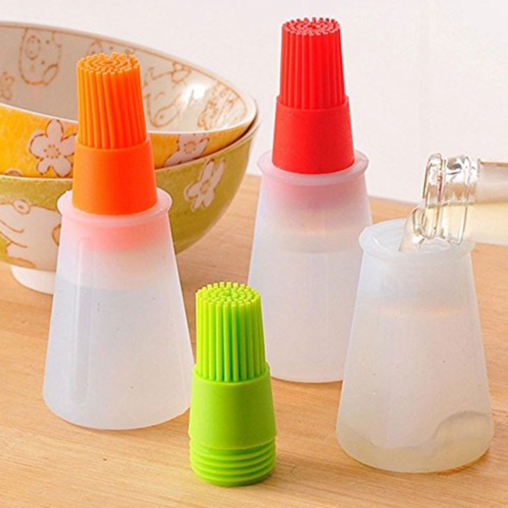 Kitchen Oil Brush Storage Bottles Silicone Bottle with Brush