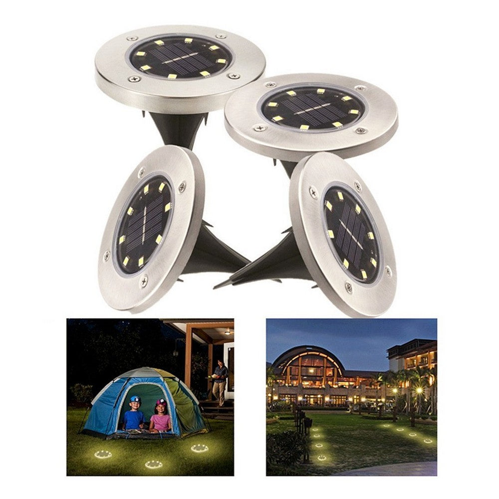 4Pack Super Bright 8-LED Solar Powered Waterproof Sensor Inground Lights