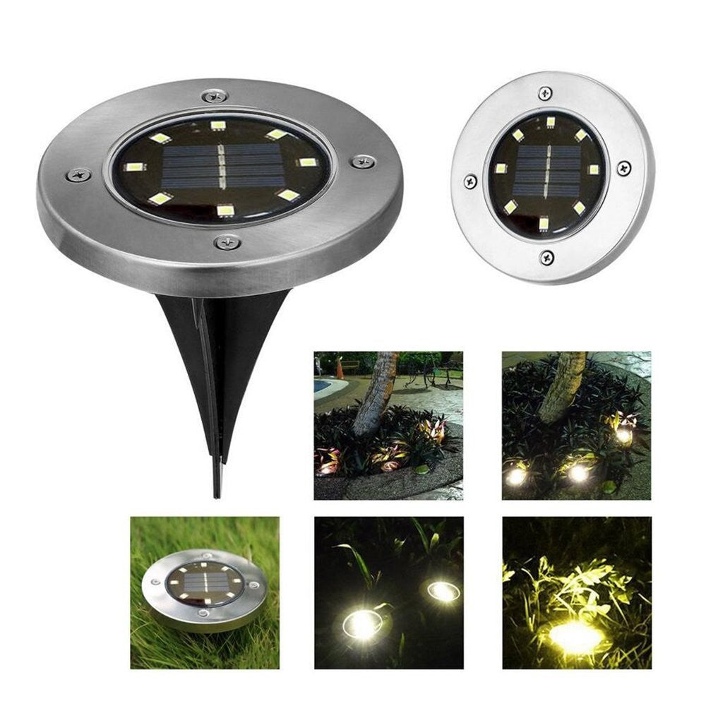 4Pack Super Bright 8-LED Solar Powered Waterproof Sensor Inground Lights