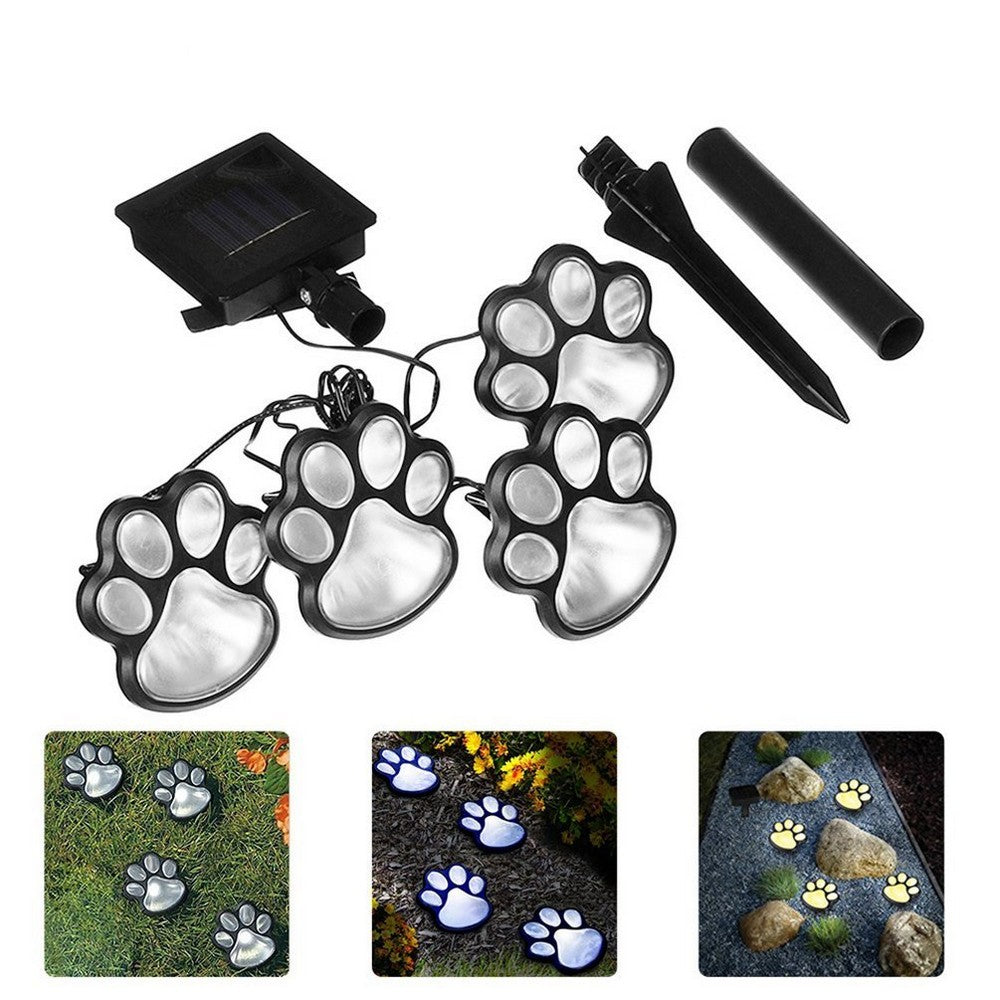 Solar Powered Paw Print Design Garden Lights