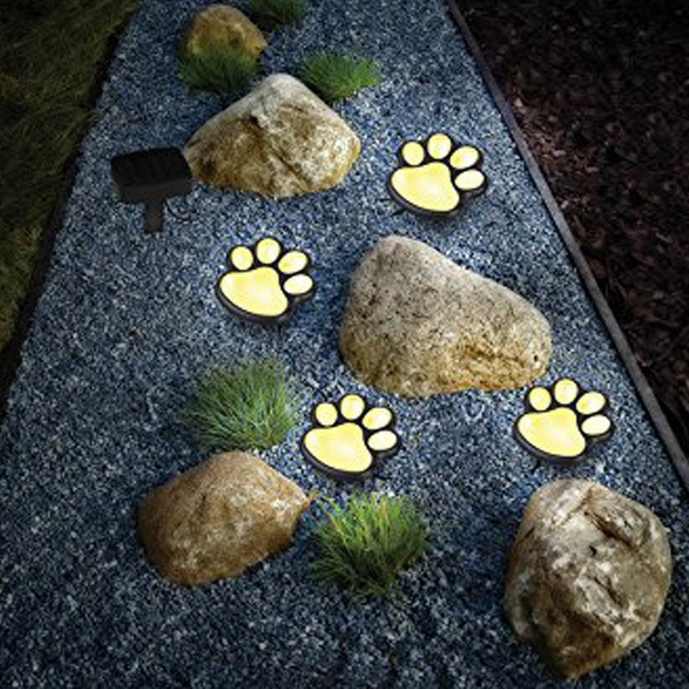 Solar Powered Paw Print Design Garden Lights