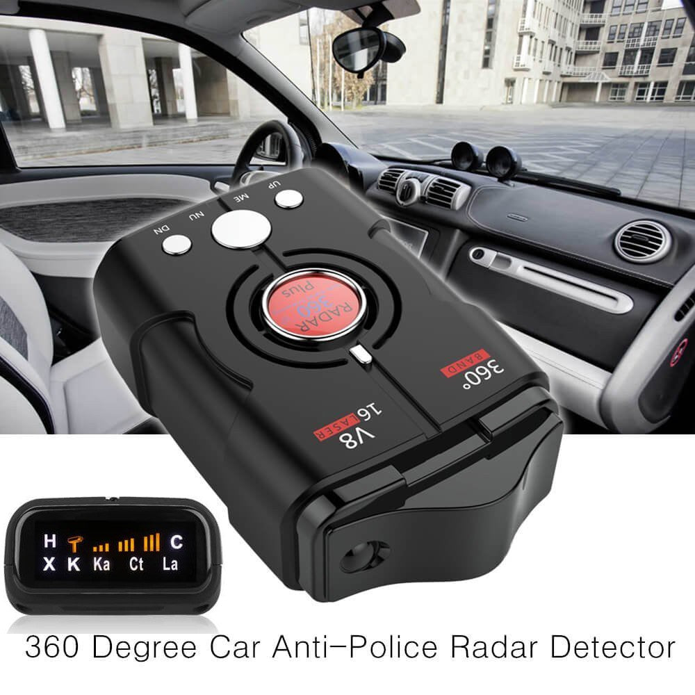 Speed V8 Laser Radar Detector 16 Band Auto 360 Degrees Voice Alert Warning Car Locator