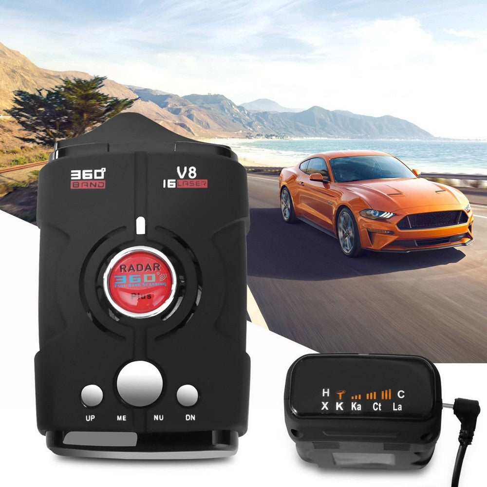 Speed V8 Laser Radar Detector 16 Band Auto 360 Degrees Voice Alert Warning Car Locator