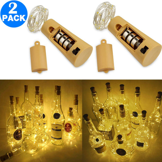 2 Pack Funky Bottle Stopper String Lights Warm White