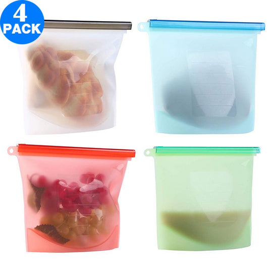 4 Pack 1000ML Silicone Food Storage Bags