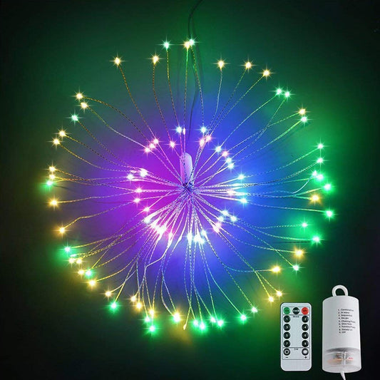 120 Bright Remote Control Explosion Star LED Fireworks Light Multicolor