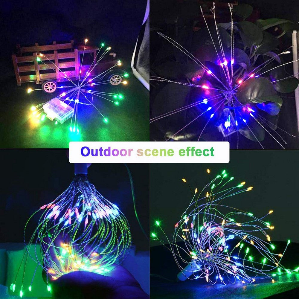 120 Bright Remote Control Explosion Star LED Fireworks Light Multicolor