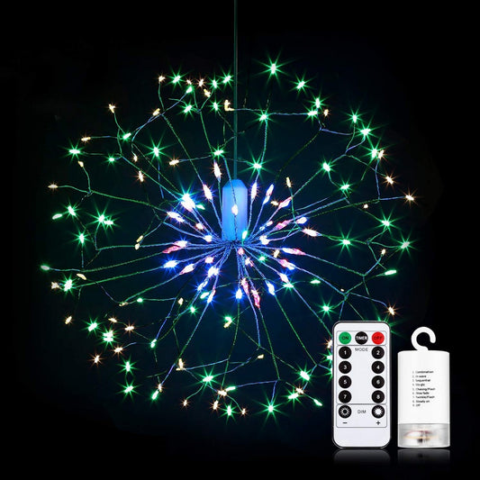 198 Bright Remote Control Explosion Star LED Fireworks Light Multicolor